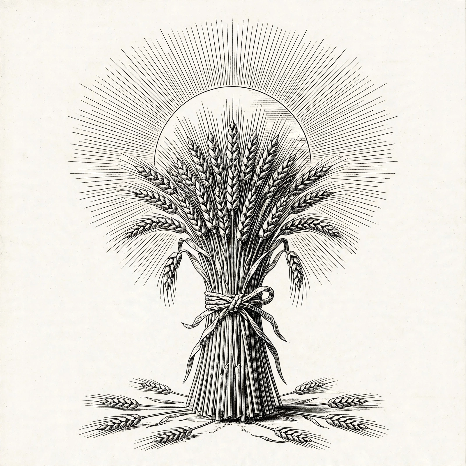 Wheat sheaf engraving
