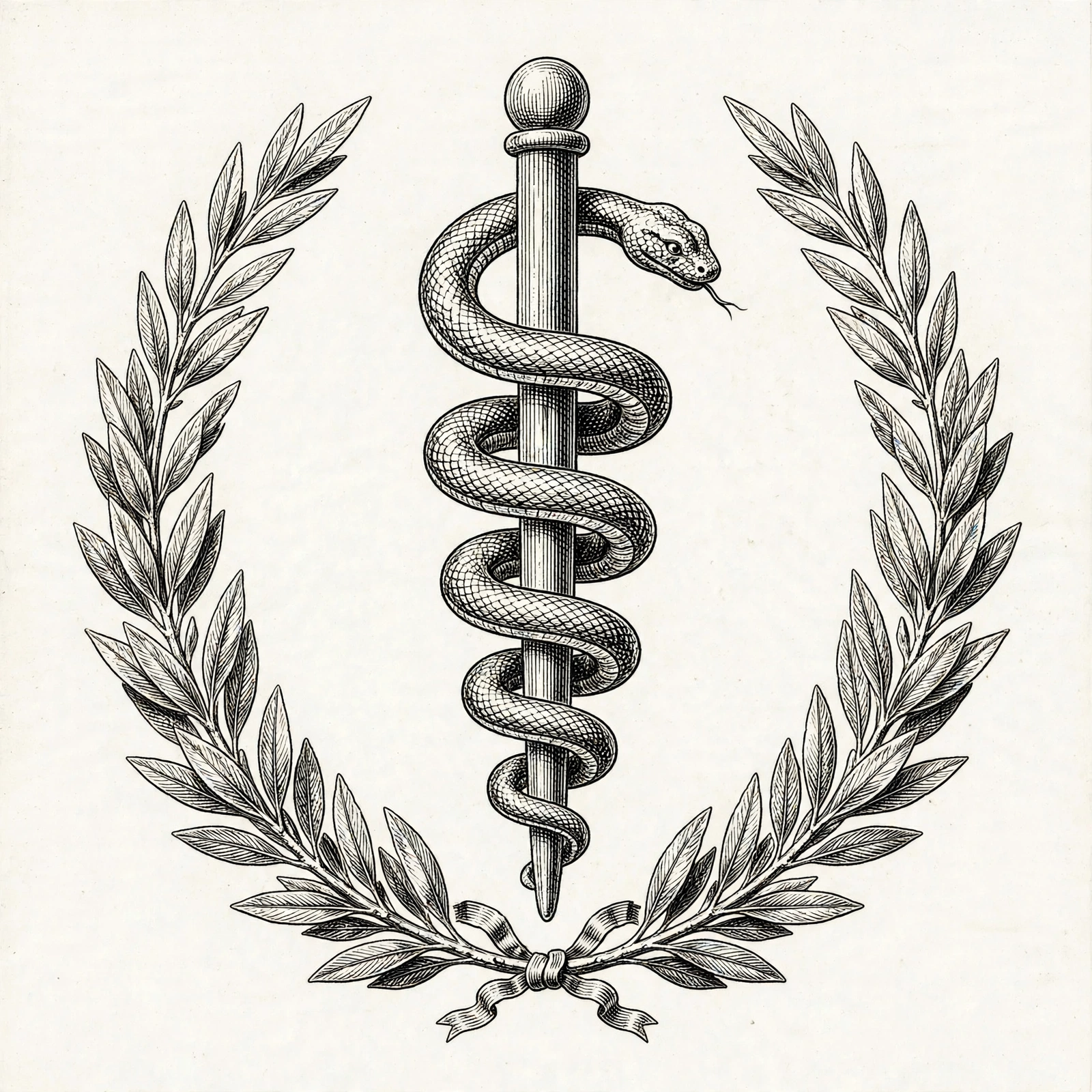 Rod of Asclepius engraving